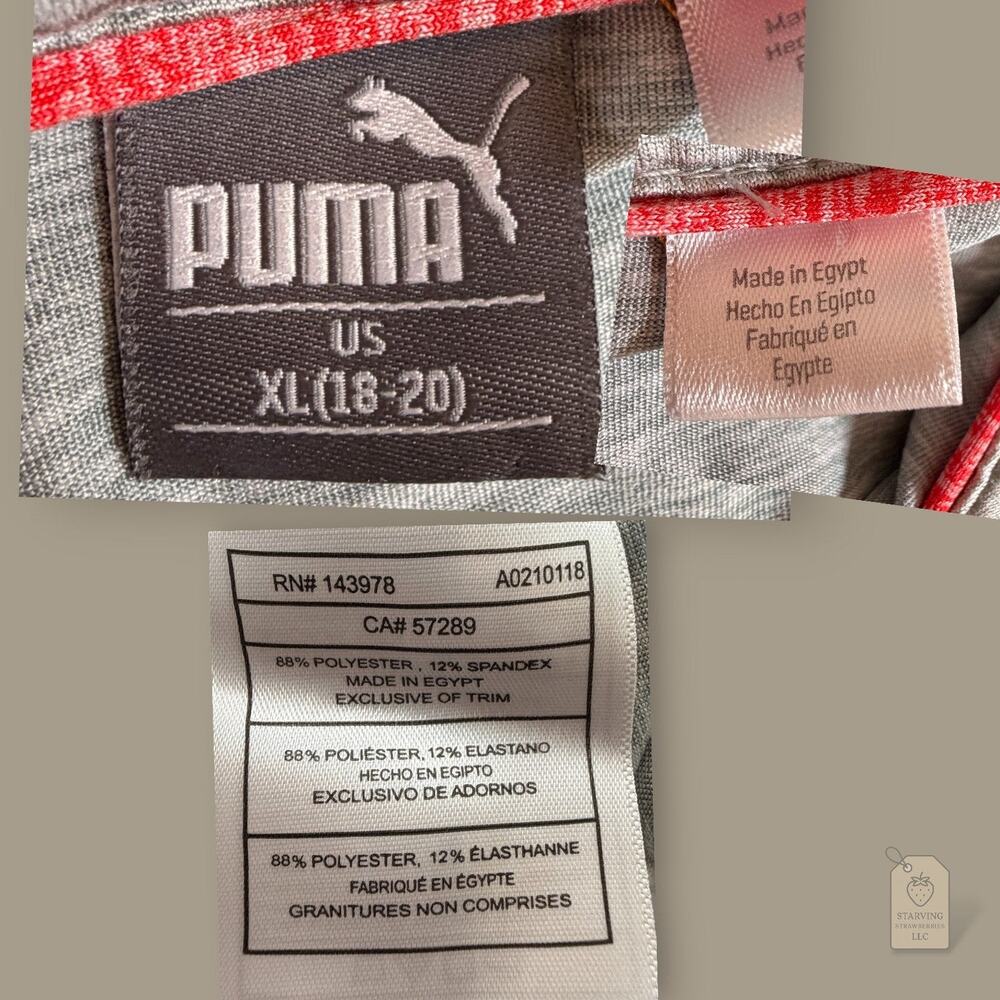 PUMA Golf Boys' Gray Stretch Polo XL 18–20 | Pixel Print - Picture 6 of 6